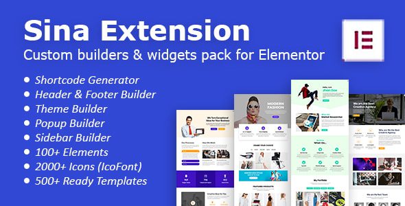Sina Extension 1.12.3 – All-in-one Elementor addon plugin – Free GPL Premium WordPress Plugin