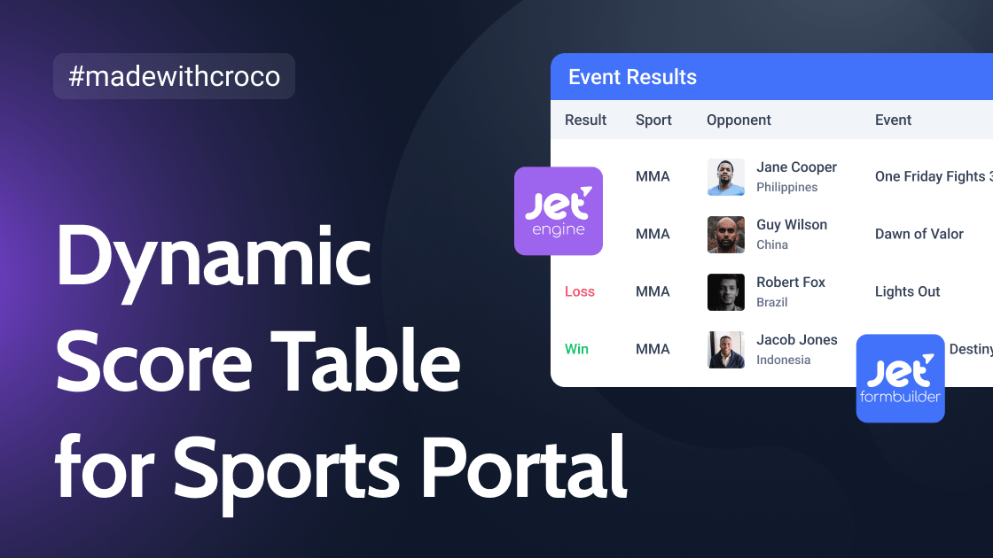 Revolutionize Sports Score Tracking with JetEngine's Dynamic Tables Builder